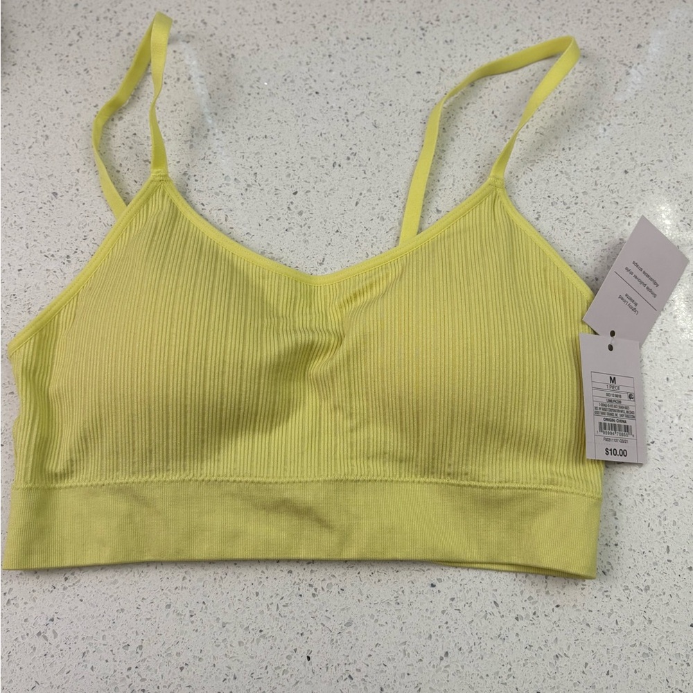 Auden Light Yellow Ribbed Bralette